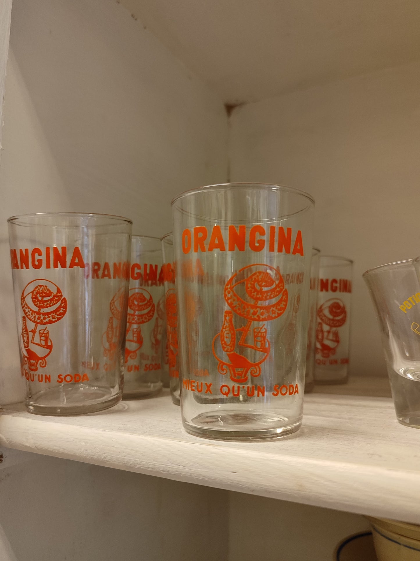 8 verres orangina Vintage