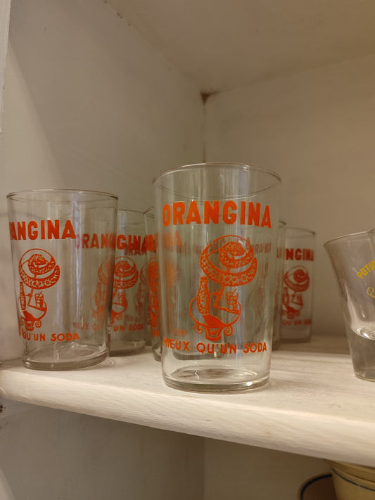 8 verres orangina Vintage